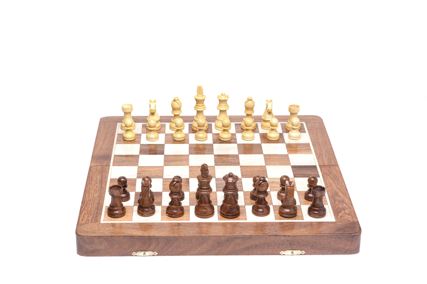 Timber Check Mate Premium Wooden Chess Set Bundle: 7-Inch & 12-Inch