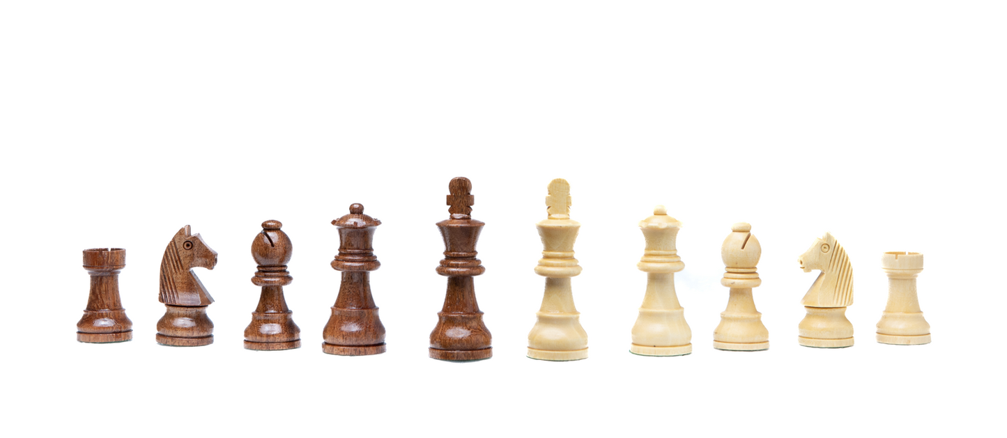 Premium 14-Inch Wooden Folding Travel Chess Set - Boxwood and Rosewood