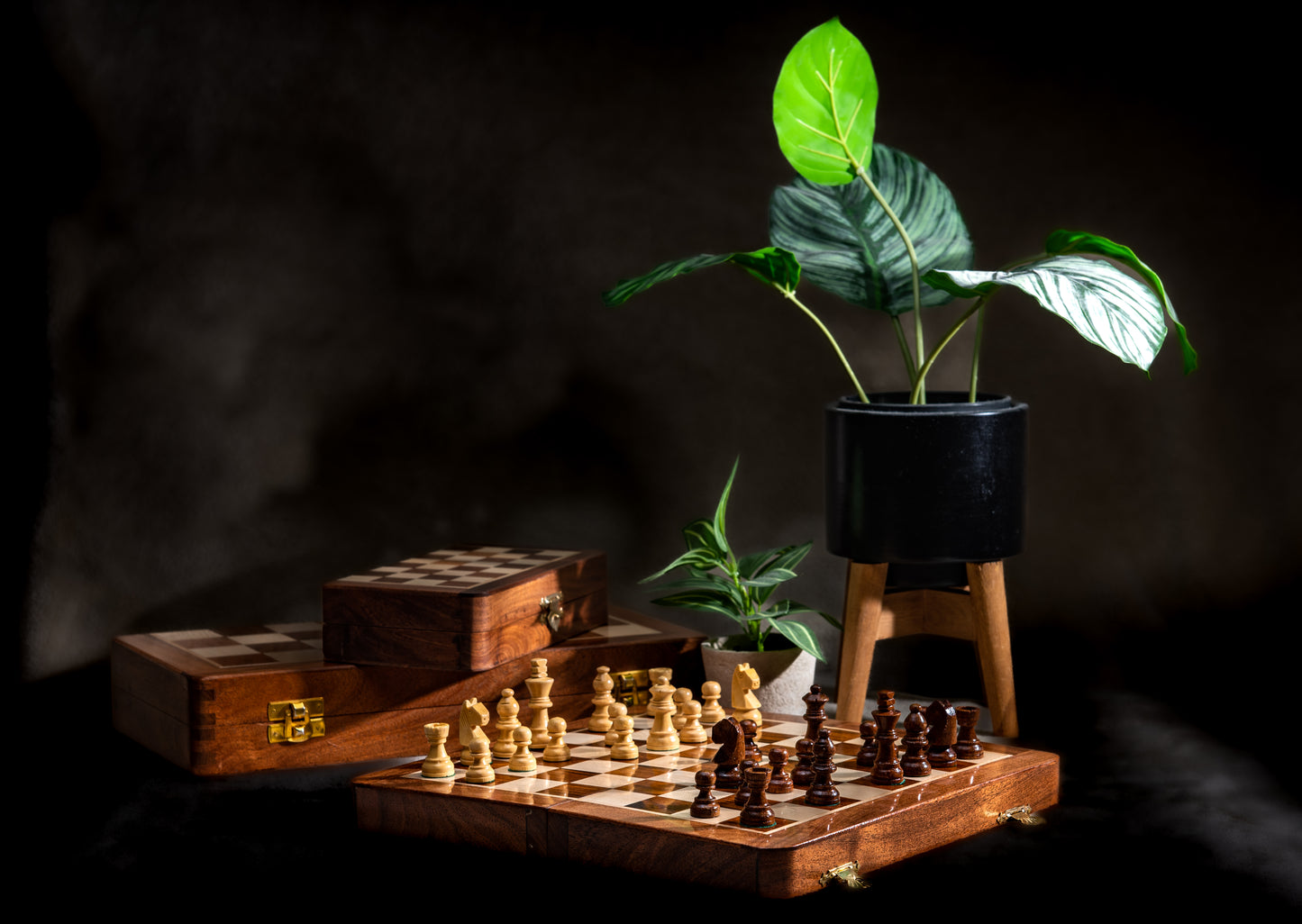 TimberCheckMate Exclusive Chess Set Bundle: 7-Inch and 10-Inch Rosewood & Boxwood Boards - Handcrafted in India for Timeless Elegance